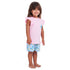 Girls summer pajama set Pineapple t-shirt + Baby blue shorts